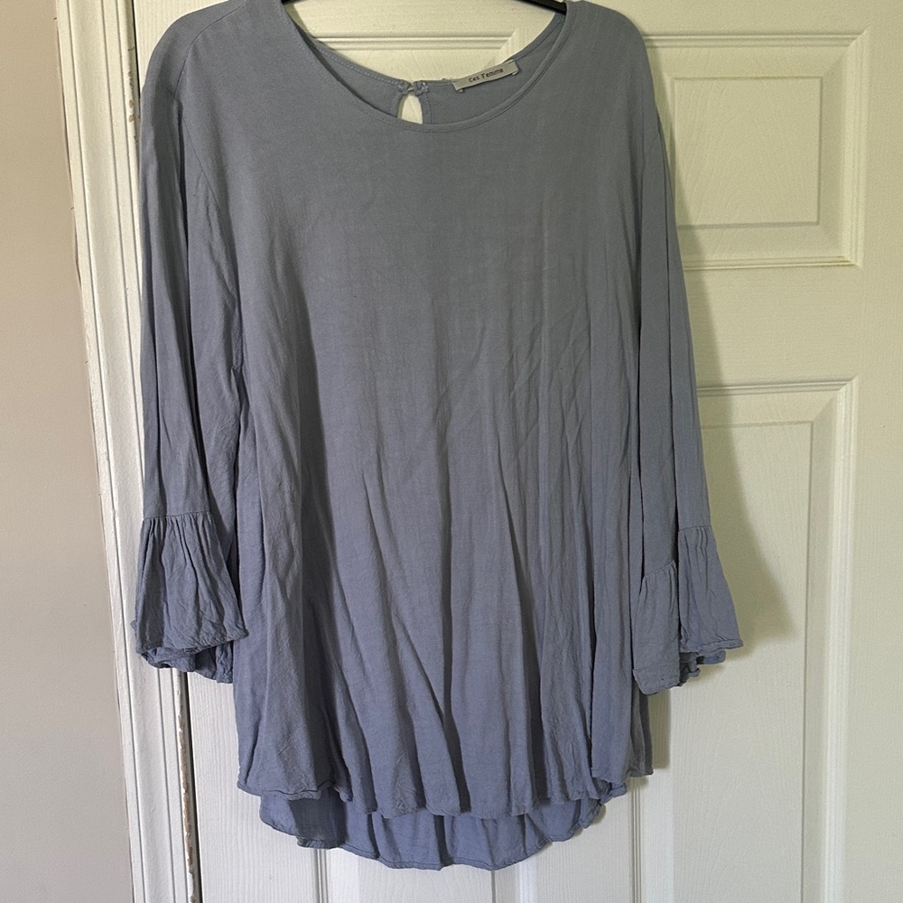 Ces Femme Light Blue Tunic Top